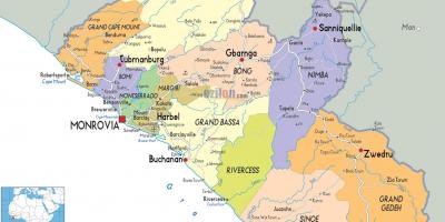 کے سیاسی نقشے لائبیریا