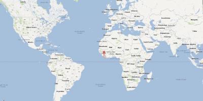 لائبیریا کے مقام پر دنیا کے نقشے