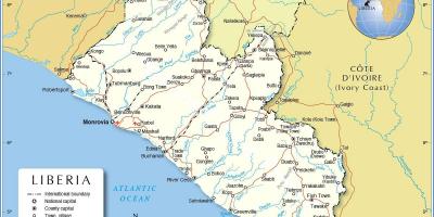 نقشہ کے لائبیریا مغربی افریقہ