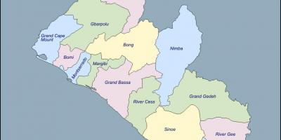 نقشہ کے ممالک لائبیریا